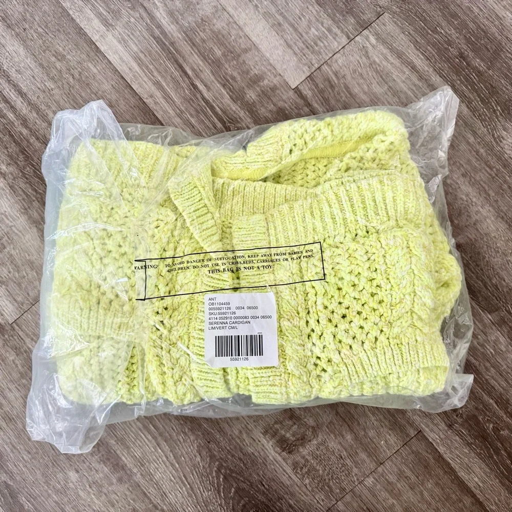 Anthropologie Serenna Open Front Cardigan in Lime - Picture 3 of 5